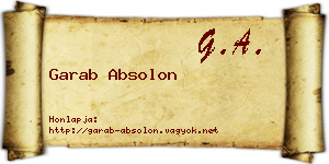 Garab Absolon névjegykártya